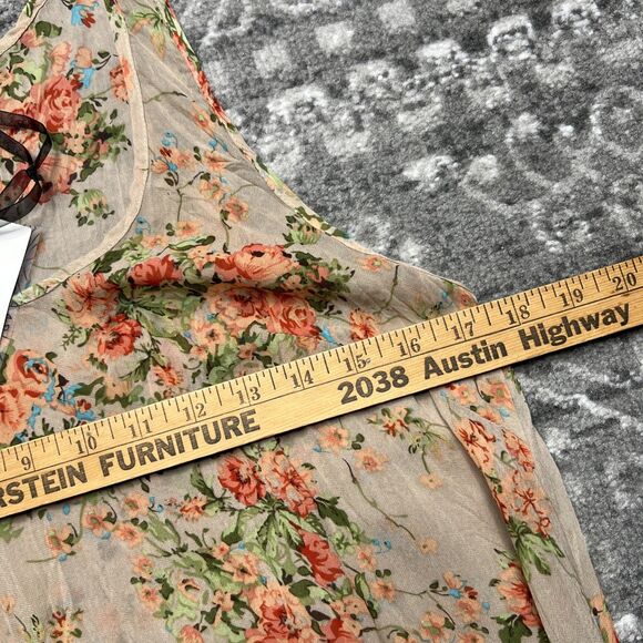 Cecico NWT Hi Low Maxi Sheer Dress Top Medium Tiered Ruffles Woodland Fairy - Picture 6 of 11